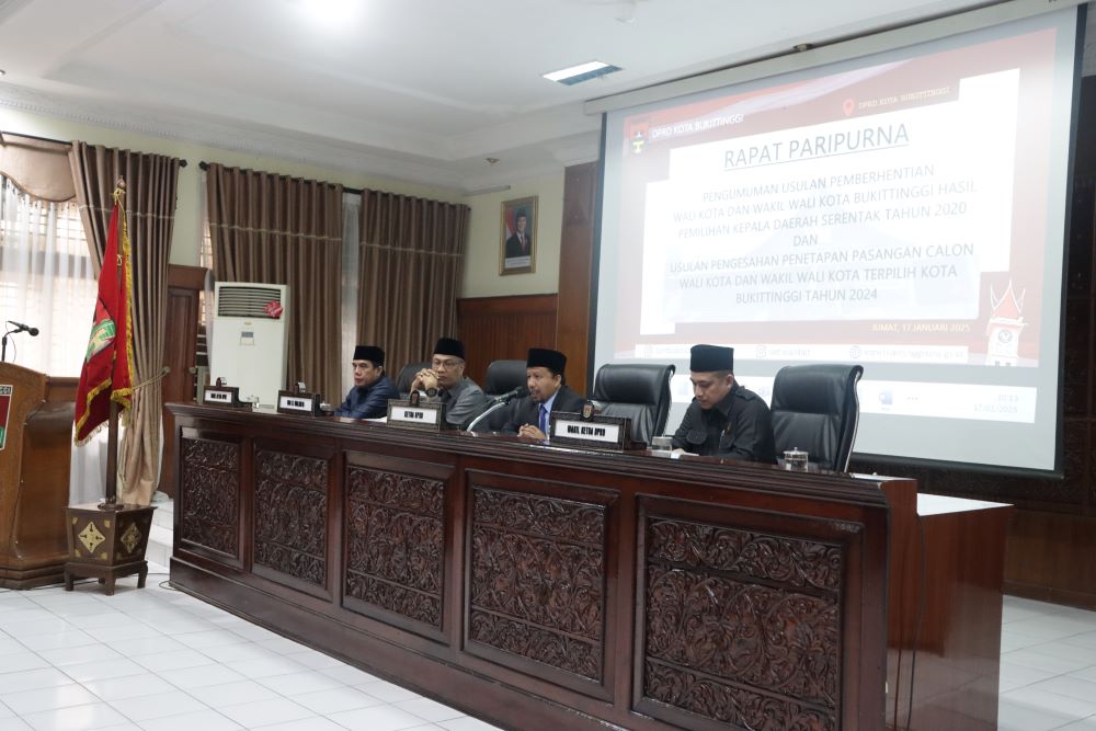 Pengumuman usulan Pemberhentian Wako dan Wawako Pemilihan 2020 dan Usulan Pengesahan Penetapan Paslon Kepala Daerah 2025-2030