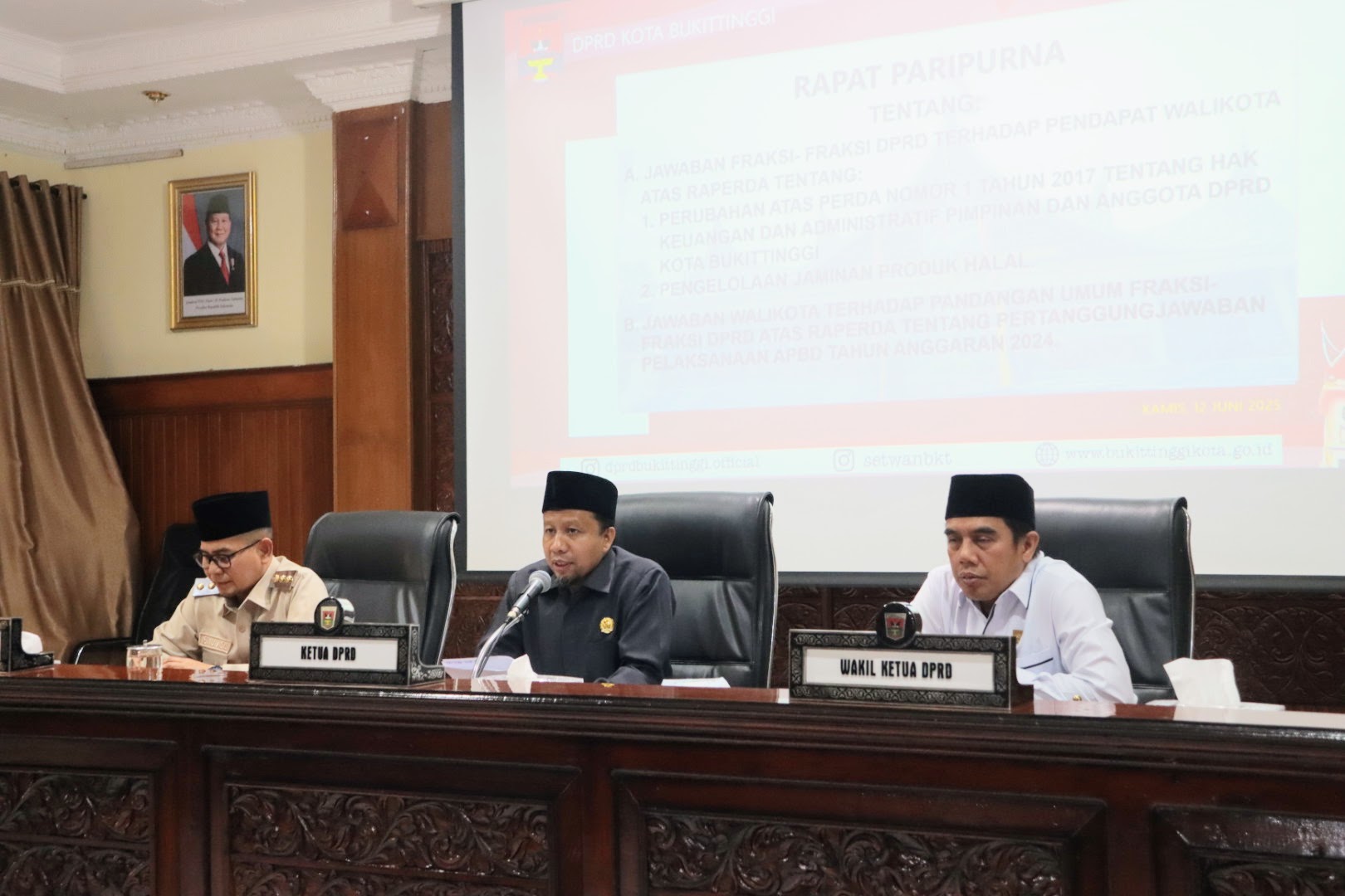 Wawako Menanggapi  Pandangan Umum Fraksi Tentang PP APBD 2024